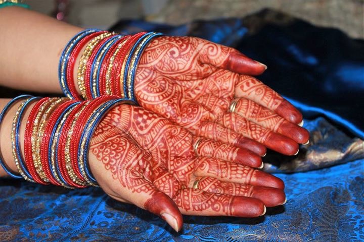Henna stain color after 24 to 48 hours