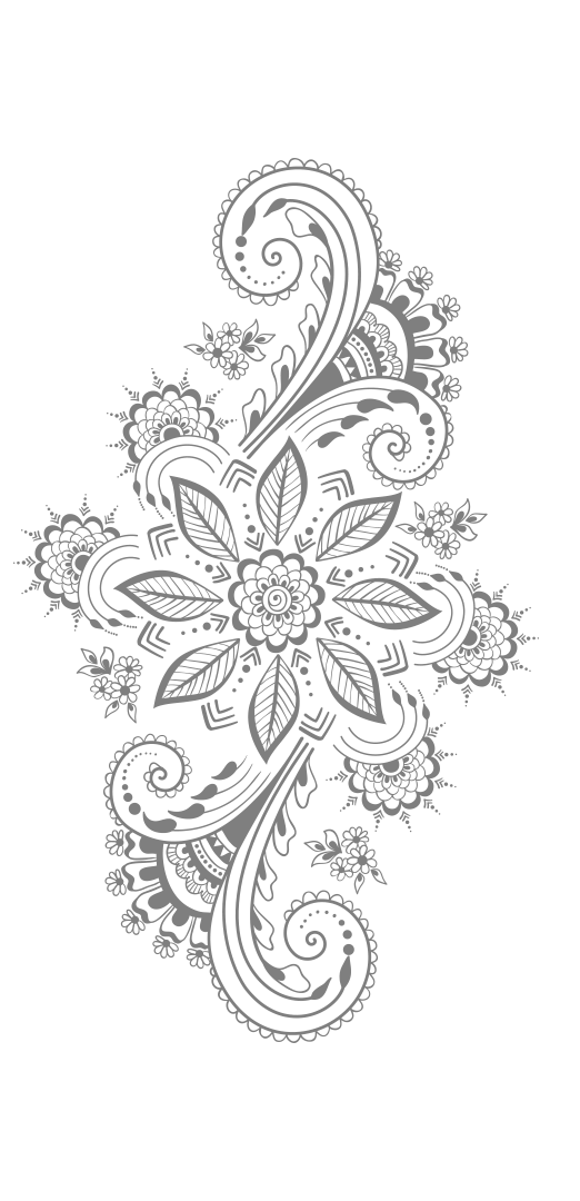 Bridal henna design with elaborate patterns on hands